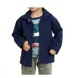 Wonder Nation Toddler Boys Dark Blue Shirt Jacket 2t Button